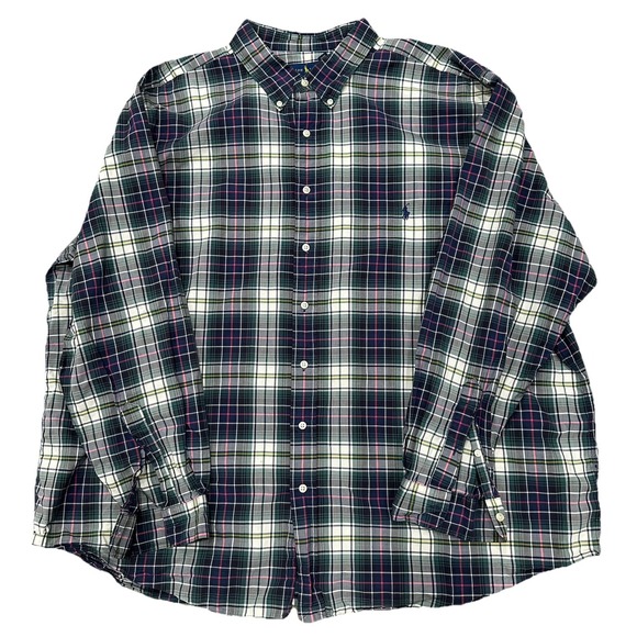 Ralph Lauren Other - Ralph Lauren‎ Shirt Mens 3XB Green Blue Plaid Tartan Button Down Pony Shirt